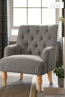 Chunky Weave Mid Grey Light Leg Wolton Accent Chair (995515) | £340