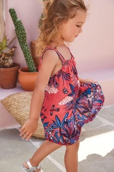 Bright Giraffe Print Kids Sleeveless Dress Girls Flared Dress