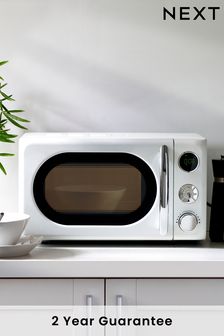 White 800W 20L Digital Microwave
