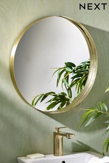 Gold Gold Round Wall Mirror