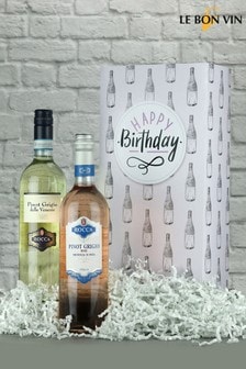 Le Bon Vin Happy Birthday Pinot Grigio Wine Gift Box
