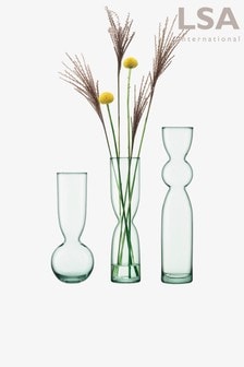 LSA International Clear Canopy Recycled Trio Vase Set
