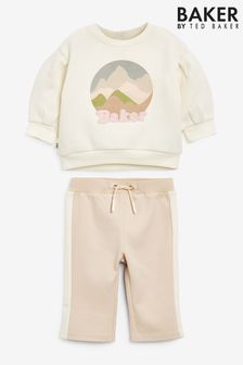 Baker by Ted Baker Pink Sweatshirt and Flared Joggers Set