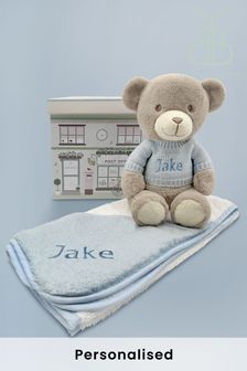 Babyblooms Personalised Charlie Bear With Hooded Towel Baby Gift (A05179) | £55