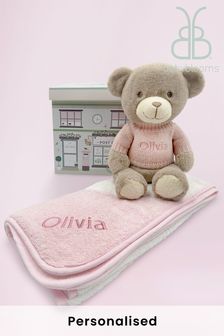 Babyblooms Personalised Charlie Bear With Hooded Towel Baby Gift (A05180) | £55