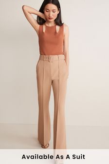 Smart Belted Flare Trousers