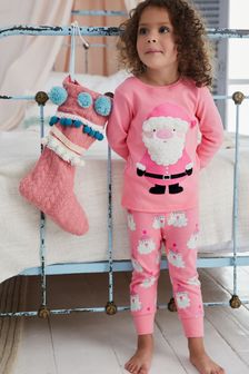 Pink Santa Christmas Pyjamas (9mths-12yrs) (A05771) | £13 - £18