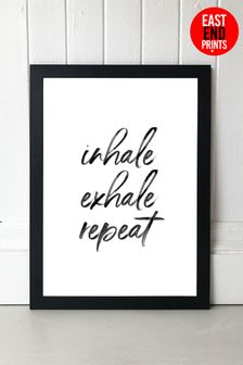 East End Prints Black Inhale Exhale Repeat Print