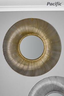 Pacific Gold Wire Round Wall Mirror