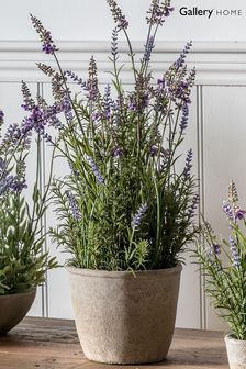 Gallery Direct Green Artificial Large Lavender Plant In Cement Pot