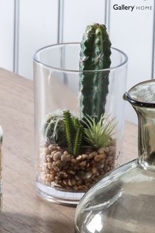 Gallery Direct Green Artificial Garden Cactus In Glass Jar
