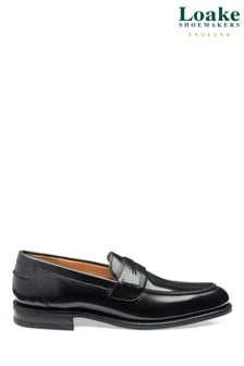 Loake Black Apron Loafer Shoes