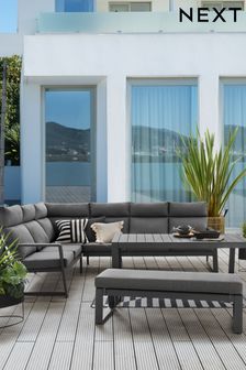 Grey Madrid Outdoor Highback Corner Dining Set (A09522) | £1,999