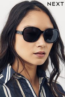 Black Small Square Polarised Sunglasses (A09926) | £11