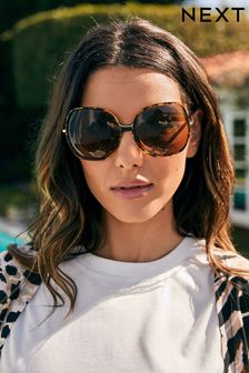 Round Sunglasses brown-gold-colored casual look Accessories Sunglasses Round Sunglasses 