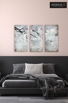 Arthouse 3 Piece Grey Blossom Canvas