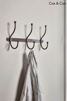 Cox & Cox Pewter Grey Distressed Industrial Small Metal Hooks