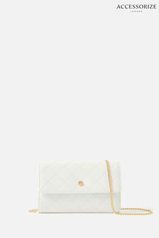 Accessorize White Quilted Mini Purse Bag