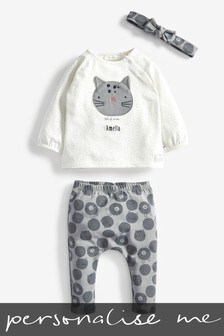 Personalised Baby 3 Piece T-Shirt And Leggings Set