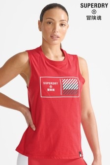 Superdry Red Sport Train Core Graphic Vest Top