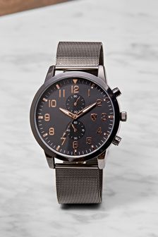 Black Mesh Watch (A12571) | £48
