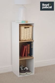 3 Cube Storage Unit in White and Oak Effect By Lloyd Pascal