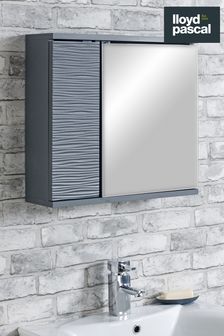 Mary Jane Ripple Mirror Cabinet in Grey By Lloyd Pascal (A12707) | £100
