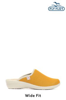 Fly Flot Yellow Ladies Wide Fit Clogs