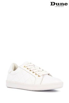 Dune London White Excited Quilted Trainers