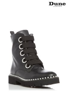 Dune London Black Purla Pearl Detail Ankle Boots (A13259) | £160