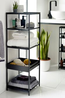 Black Black Contemporary Shelf Unit