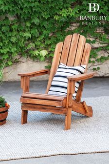 Solid Acacia Wood Adirondack Chair By Banbury Design (A13403) | £210