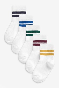 5 Pack Cotton Rich Ribbed Socks