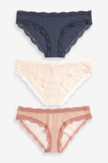 Modal And Lace Knickers 3 Pack