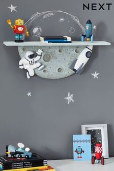 Space Astronaut Grey/White Hand Painted Wall Shelf