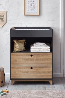 Parker Charcoal and Wood Effect Changing Table with 2 Drawers