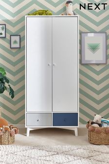 Blue Quinn Kids Painted Double Wardrobe with Drawers (A13925) | £535