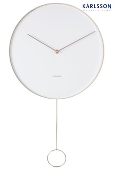 Karlsson White Pendulum Wall Clock