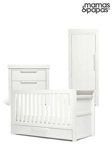 3 Piece Mamas & Papas Franklin Cot Bed Range with Dresser and Single Wardrobe
