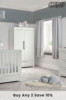 3 Piece Mamas & Papas Franklin Cot Bed Range with Dresser and Wardrobe