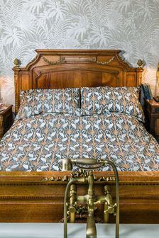 The Chateau by Angel Strawbridge Blue Nouveau Heron Duvet Cover and Pillowcase Set