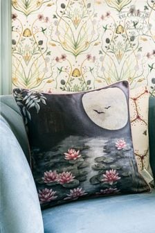 The Chateau by Angel Strawbridge Blue Moonlit Lily Garden Cushion (A18656) | £27