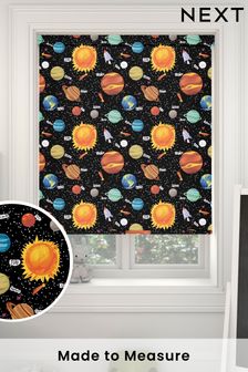 Black Space Planets Black Made To Measure Roller Blind