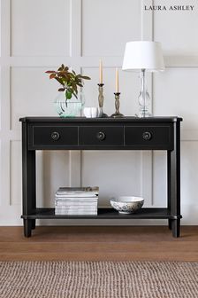 Black Henshaw 3 Drawer Console Table