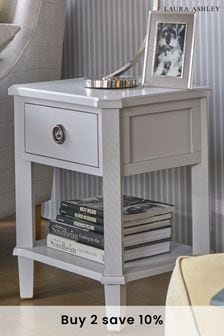 Henshaw Pale Steel 1 Drawer Side Table By Laura Ashley