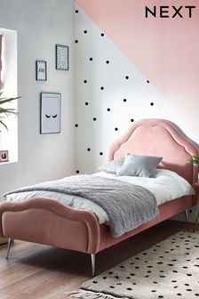 Opulent Velvet Blush Pink Princess Kids Upholstered Bed Frame (A19055) | £450 - £550