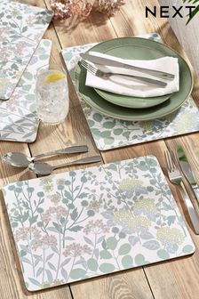 Set of 4 Esme Floral Corkback Placemats and Coasters