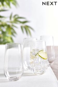 Clear Sienna Glassware Set of 4 Tall Tumbler Glasses (A19106) | £26