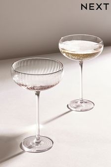Clear Sienna Set of 2 Champagne Saucers (A19107) | £22