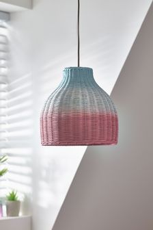 Pink Ombre Rattan Woven Easy Fit Shade